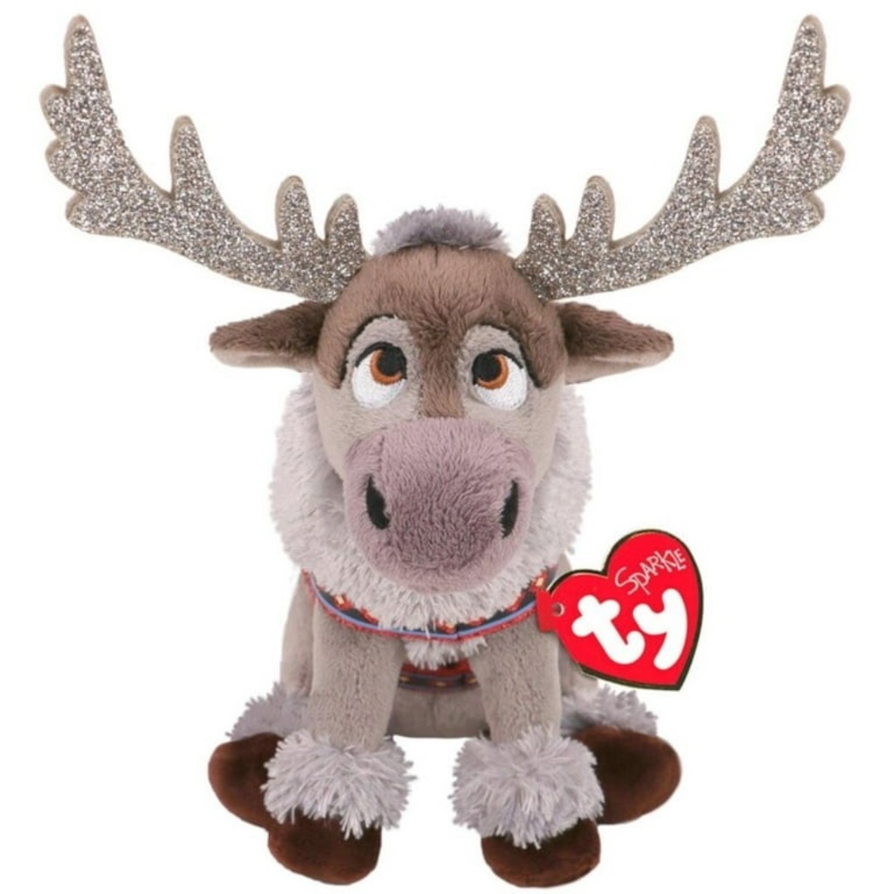 Disney Frozen Sven beanie baby TY Plush Reindeer Toy - Gray and Brown